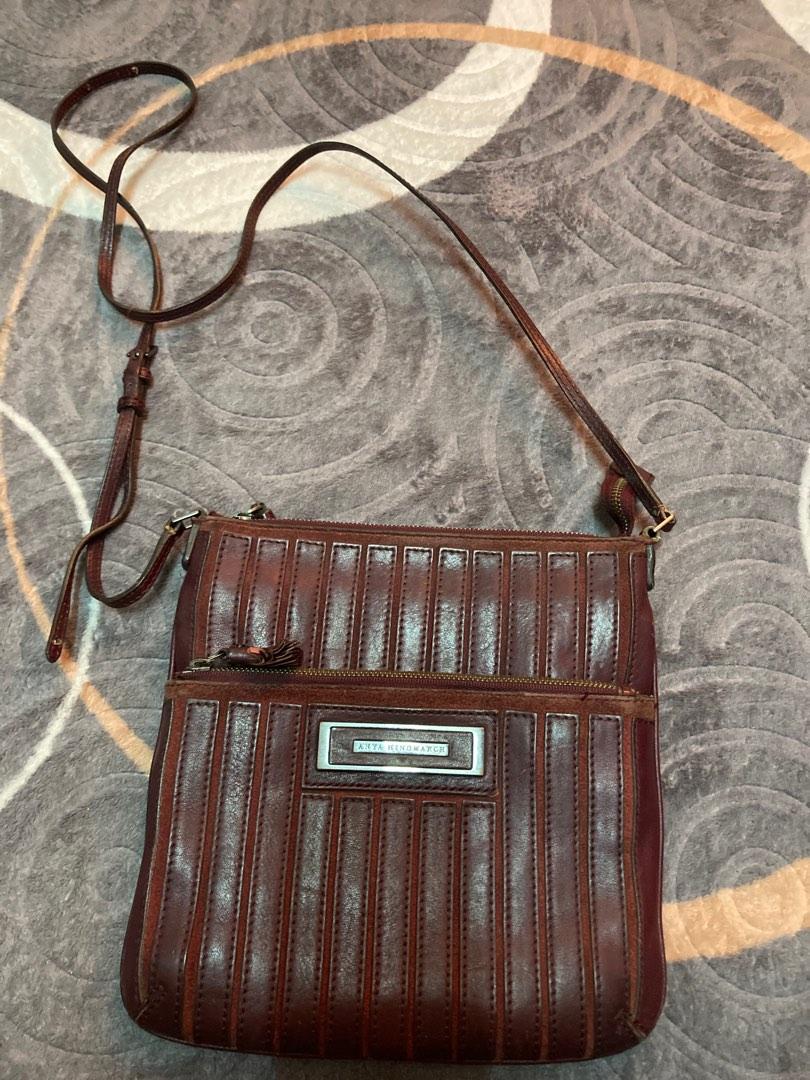 Vintage Anya Hindmarch genuine leather shoulder cross body bag