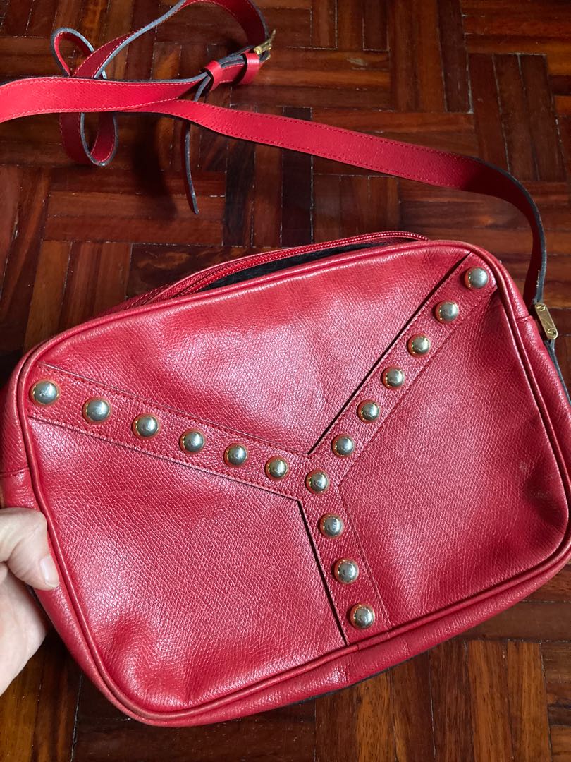 Vintage YSL red body bag, Women's Fashion, Bags & Wallets, Crossbody