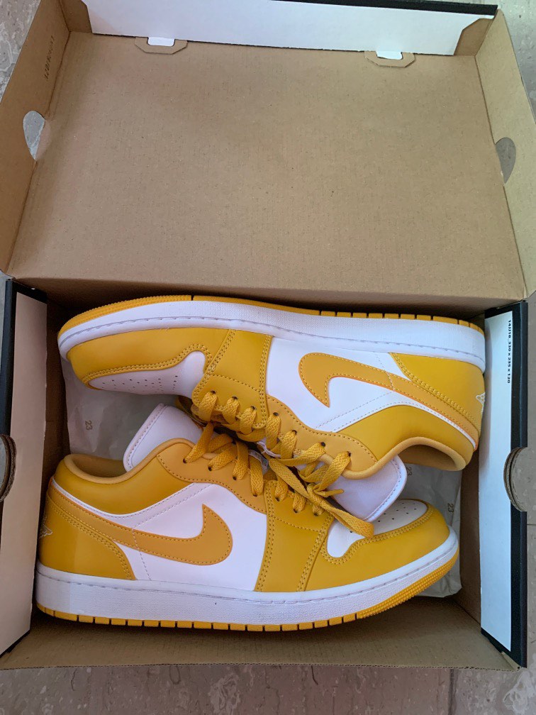 low top jordan 1 yellow and white