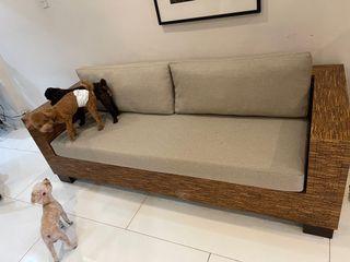 Wood sofa, large