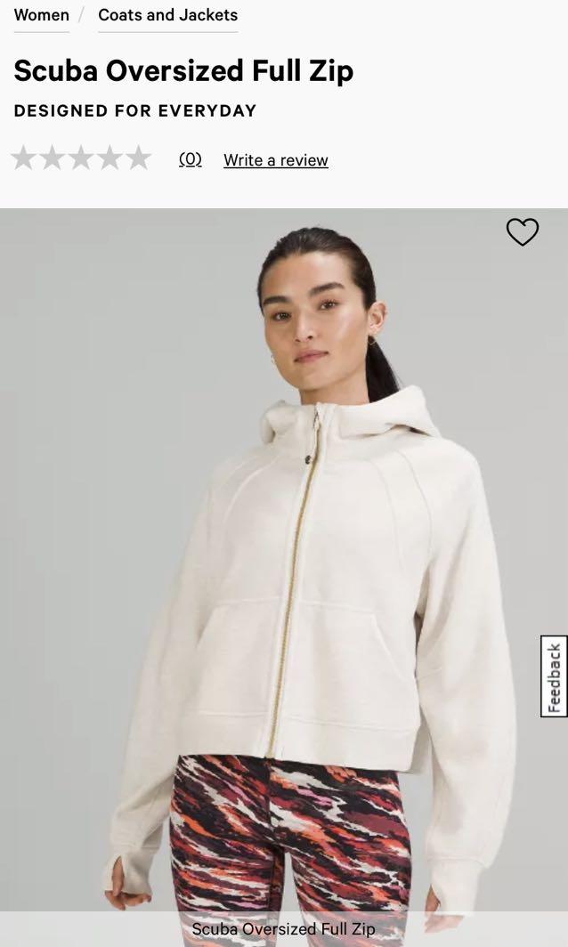 Lululemon Scuba Oversized 1/2 zip hoodie in White Opal, Women's Fashion,  Activewear on Carousell