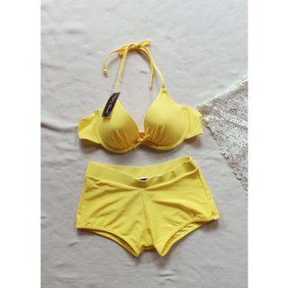 Yellow Push up foam and wires Bikini Swimsuit Swim wear Baju Renang Baju Berenang Kuning