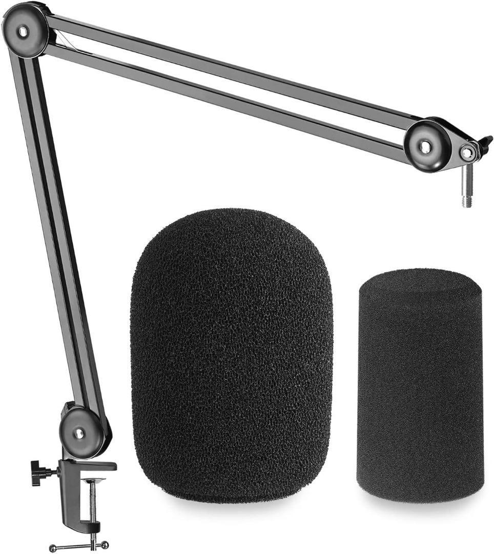 YOUSHARES Shure SM7B Boom Arm with Pop Filter Suspension Boom Scissor