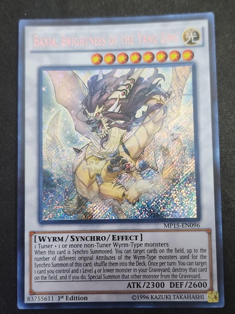 YUGIOH MP15 BAXIA & YAZI OF THE YANG ZING 1ST EDITION NEAR MINT, Hobbies &  Toys, Toys & Games on Carousell