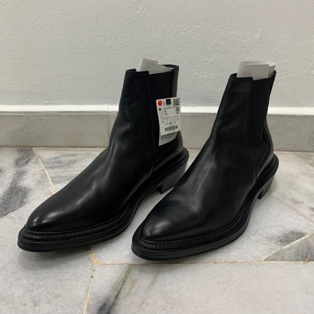 Leather chelsea boots zara sales