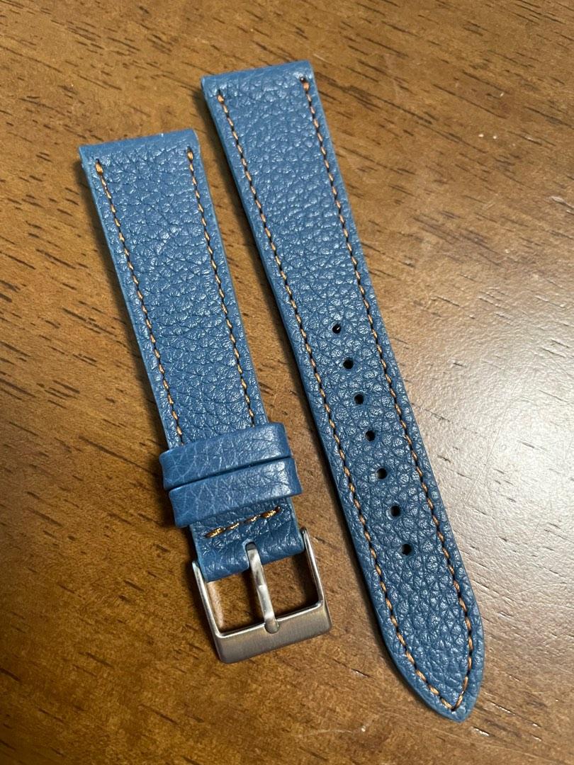 20mm soft top grain leather watch strap