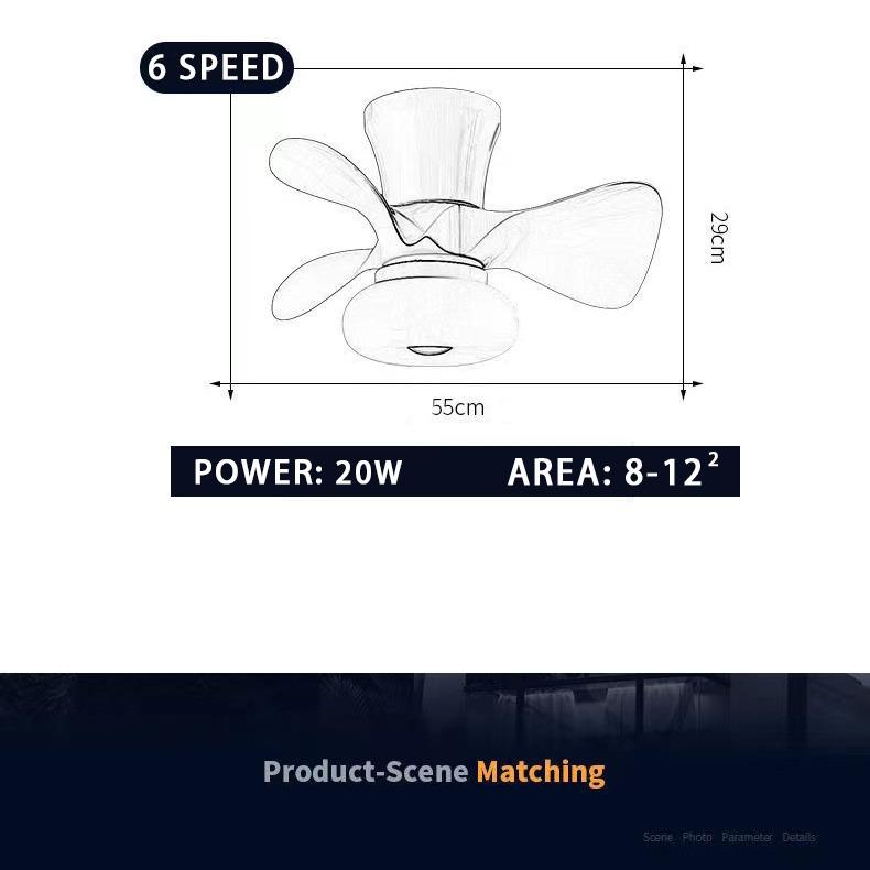 24 Inch DC Ceiling Fan Bedroom Mini Electric Fan Kids Room Ceiling Fan