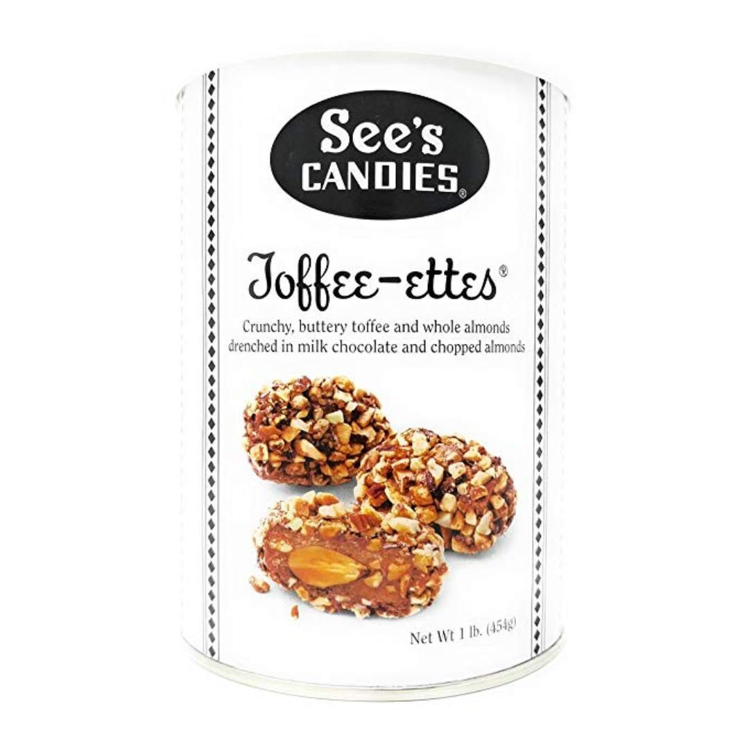 太妃糖 (杏仁) Sees Candies Toffeeettes 454g 737666003167, 嘢食 & 嘢飲, 包裝食物&即食食物 Carousell