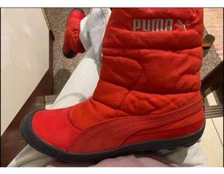 全新『💖正版專櫃 puma 杜蒂克 紅色 保暖靴 雪橇靴24號 💞』