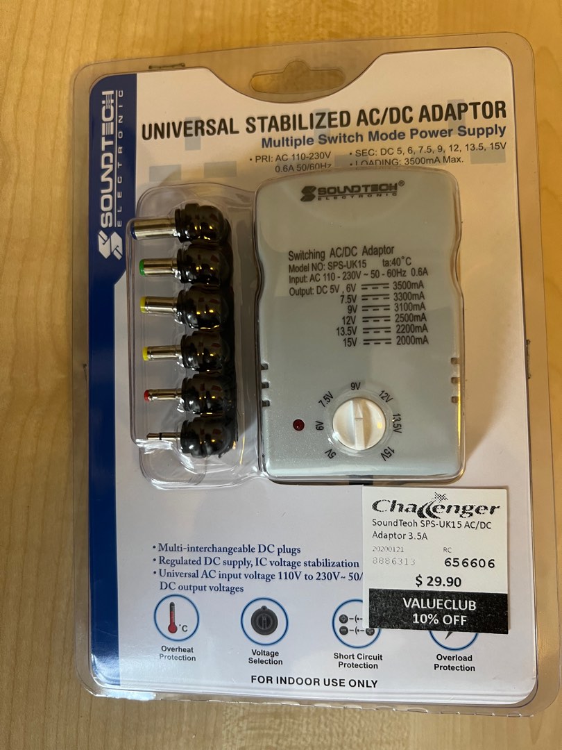 AC/DC adaptor - new in box!, TV & Home Appliances, Electrical, Adaptors ...