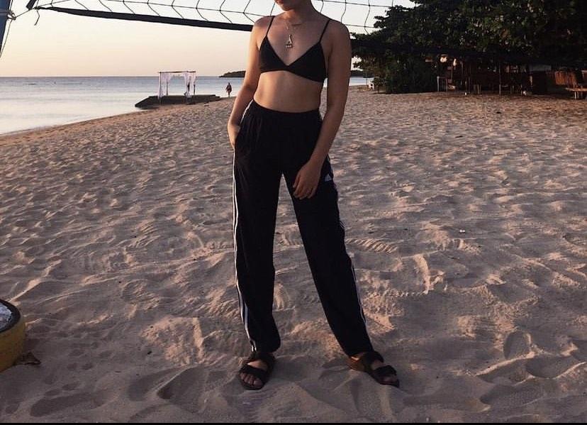 Adidas Navy Blue Baggy Track Pants, Women's Fashion, Bottoms, Other