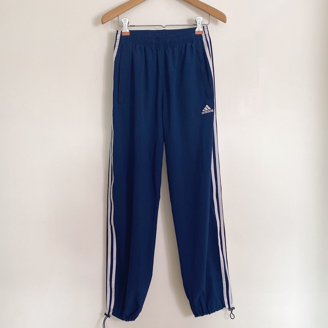 Adidas Navy Blue Baggy Track Pants, Women's Fashion, Bottoms, Other