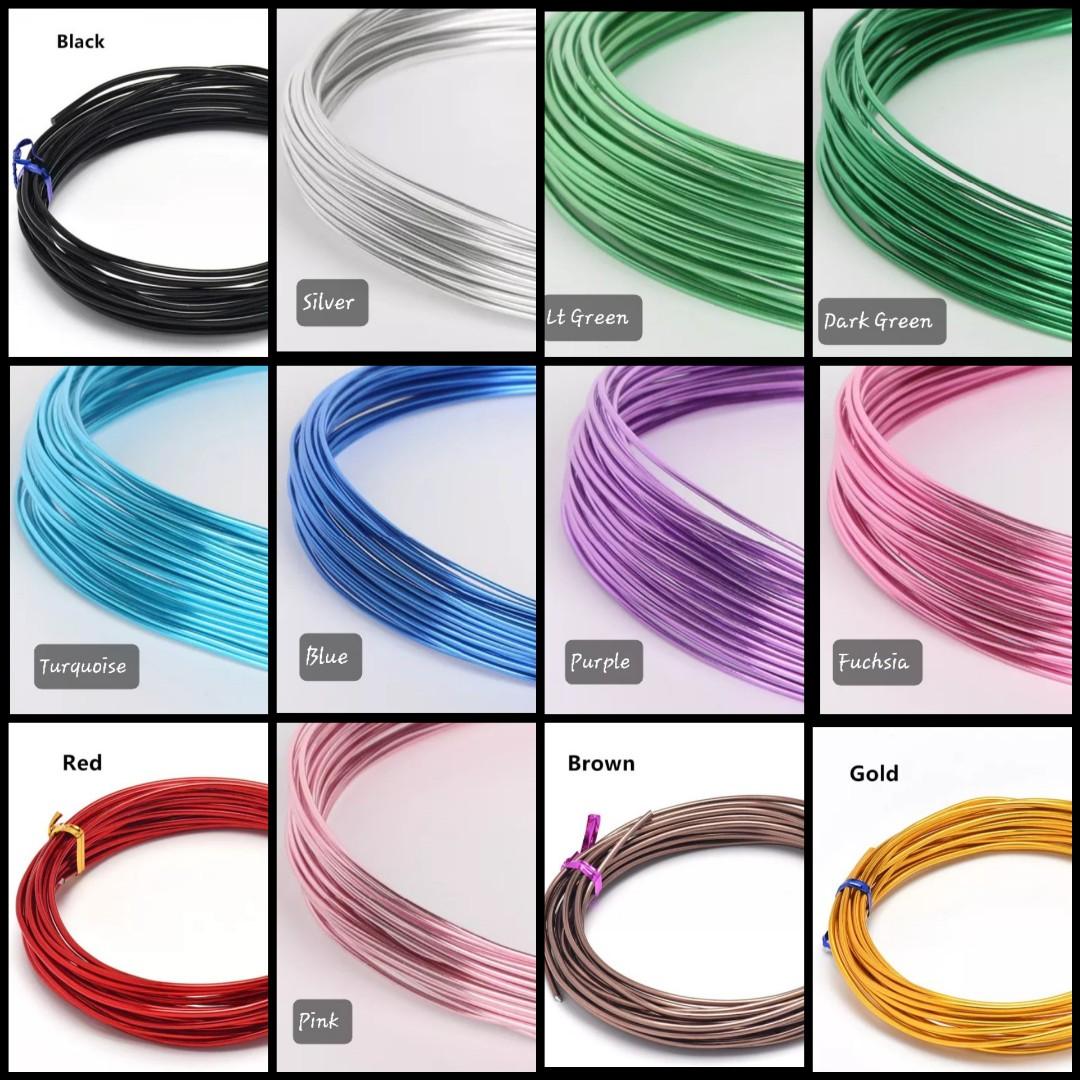 (New Stock) Anadized Aluminium Craft Wire 1 / 1.5 / 2/ 2.5 mm, Hobbies ...
