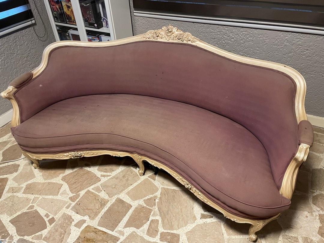 Antique Sofa (Category: Sofas) located in Marikina City. Submitted by a_cosue (Listing ID 1191184200, Image 1). Description: For Sale antique sofa made of hard wood shows fading and minor paint chips .