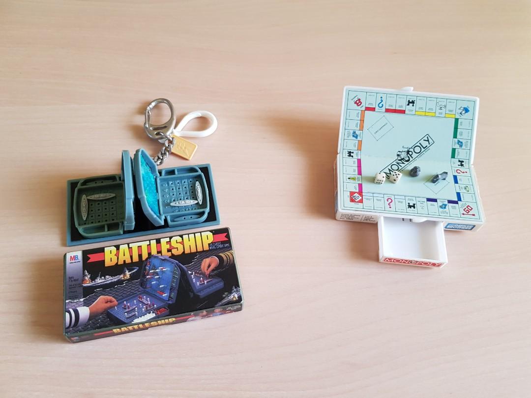 Basic fun keychains Battleship and Monopoly
