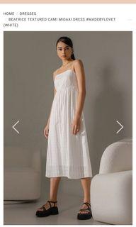 BEATRICE TEXTURED CAMI MIDAXI DRESS #MADEBYLOVET (WHITE)