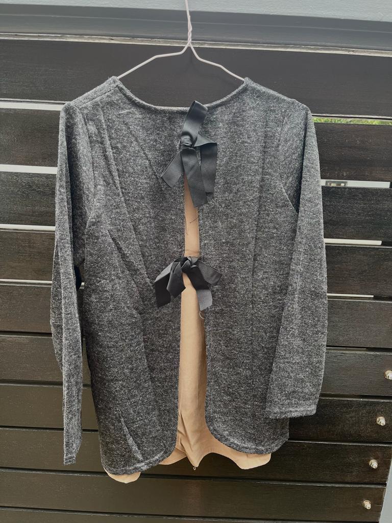 Sweater with ribbon deals tie in back