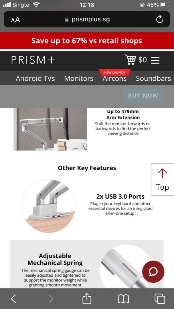 BNIB Prism+ Dual Monitor Arm, Computers & Tech, Parts & Accessories