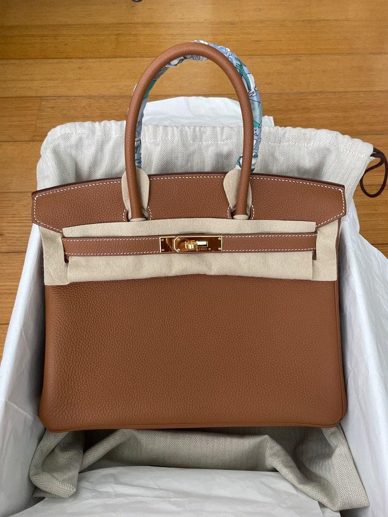 Hermes, Bags, Auth Herms Birkin Gris Etain W Gold Togo New