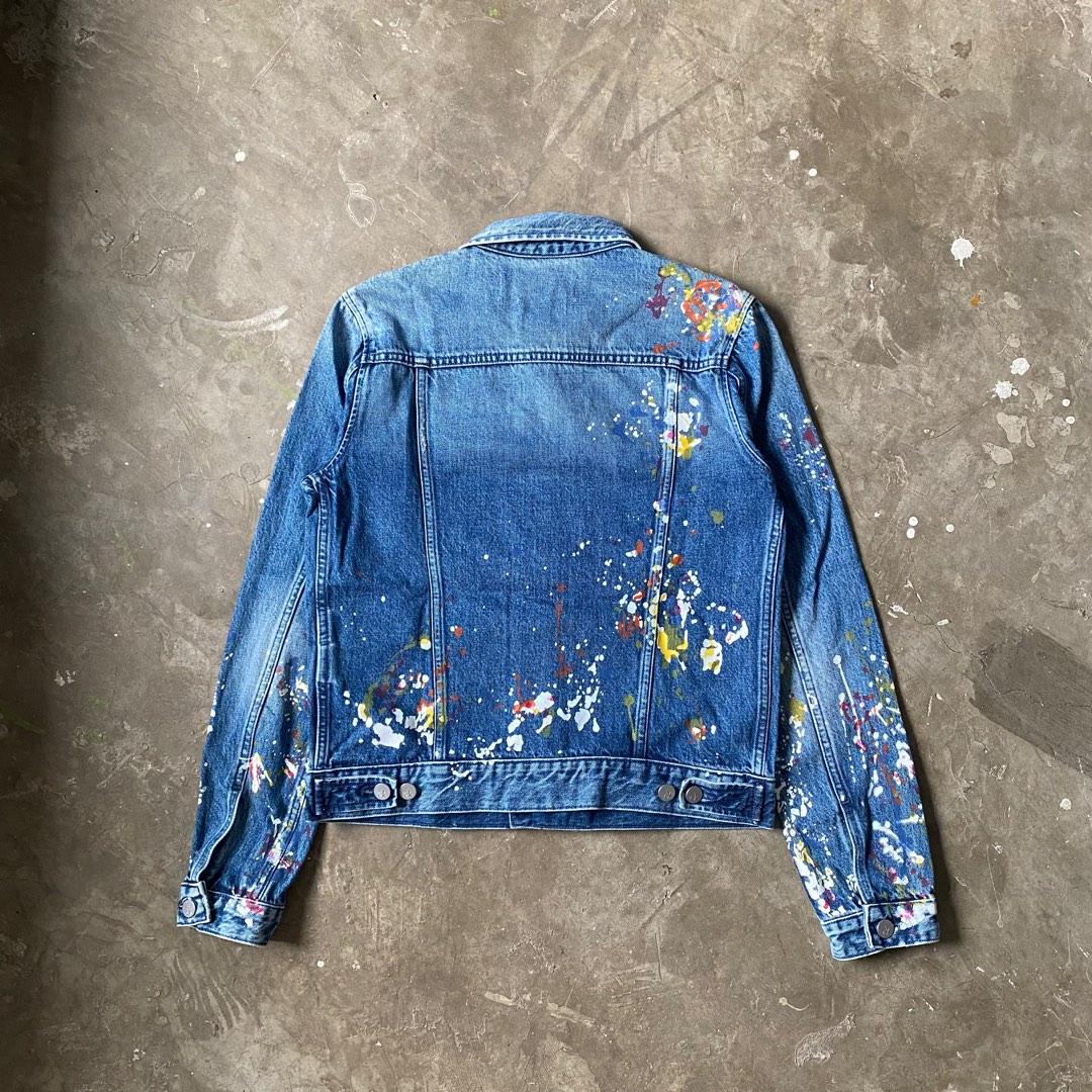 Calvin klein paint splatter denim jacket discount