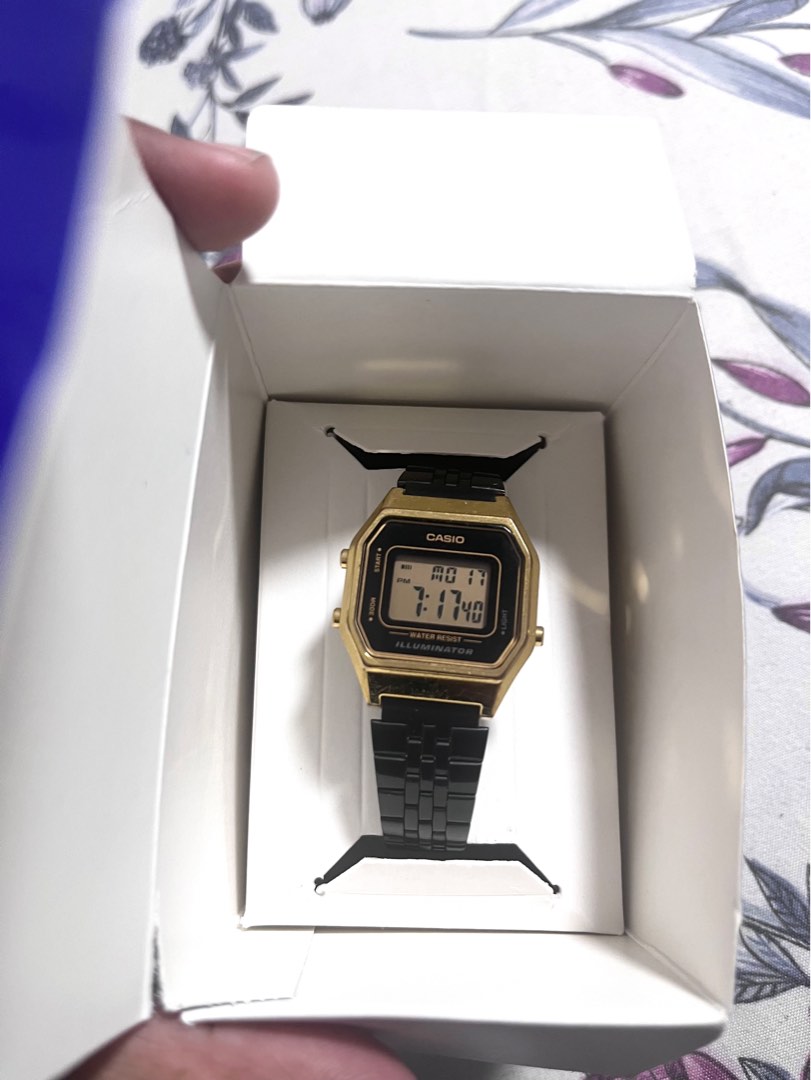 Casio black and gold digital watch women s fashion watches