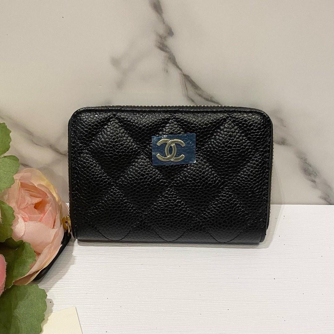 Chanel Classic Zipped Coin Purse Black Caviar GHW, Luxury, Bags