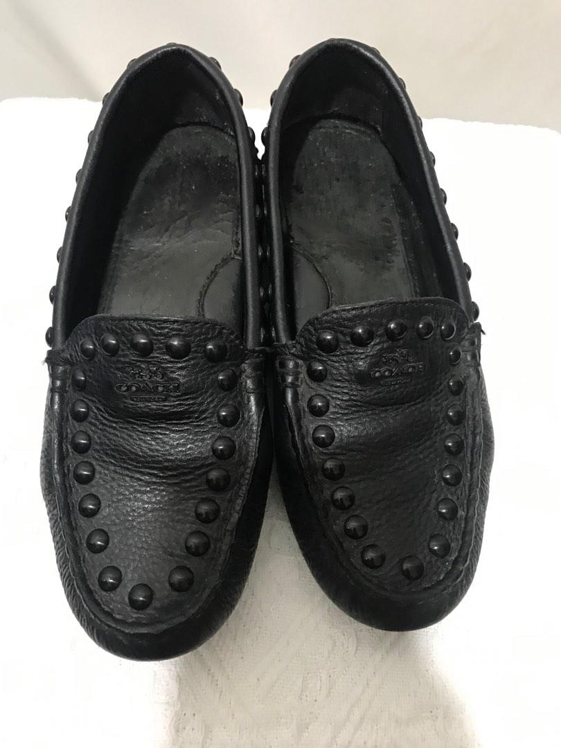 Coach Black Loafers, Women's Fashion 