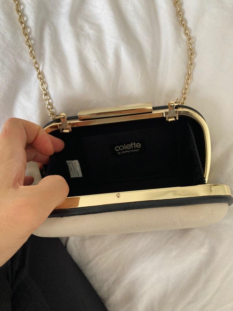 Colette clutch gold and beige, Women's Fashion, Bags & Wallets