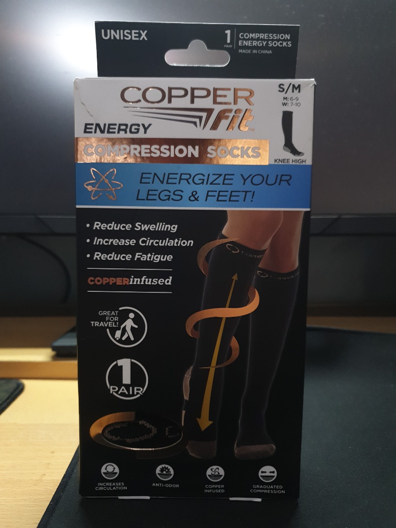 Copper Fit Energy Compression Knee Socks, Men's Fashion, Watches