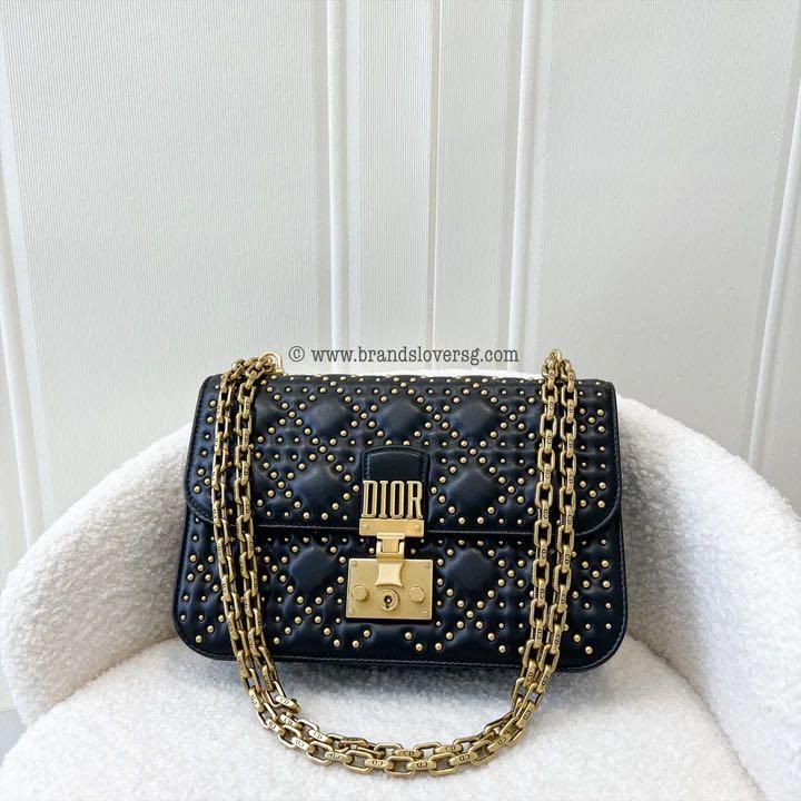 ✖️SOLD✖️ Dior Dioraddict Small Flap in Black Studded Leather AGHW, Luxury,  Bags & Wallets on Carousell