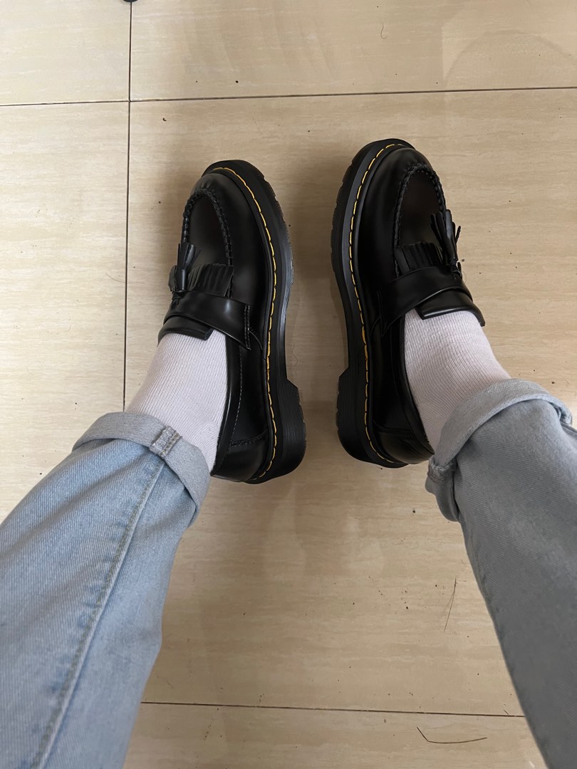 Dr. Martens Adrian Crazy Horse Leather Tassel Loafers – Unisex Slip-Resistant Shoes With Air-Cushioned Sole