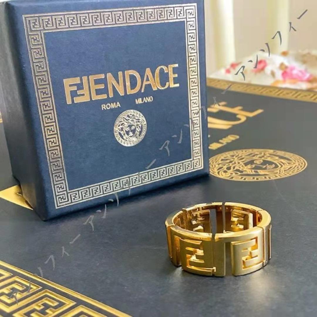 FENDI Fendace Wide rim ring gold for men