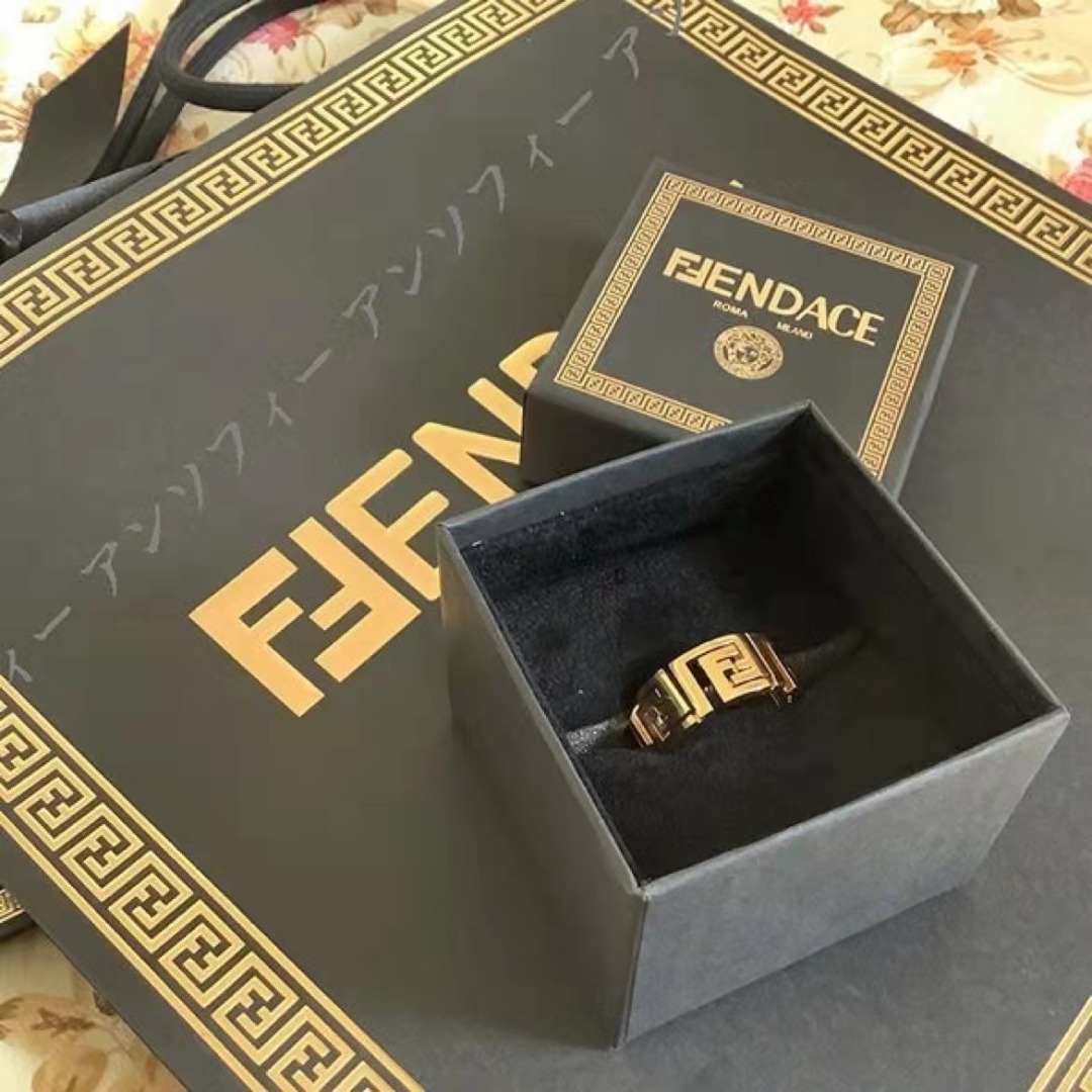 FENDI Fendace Wide rim ring gold for men