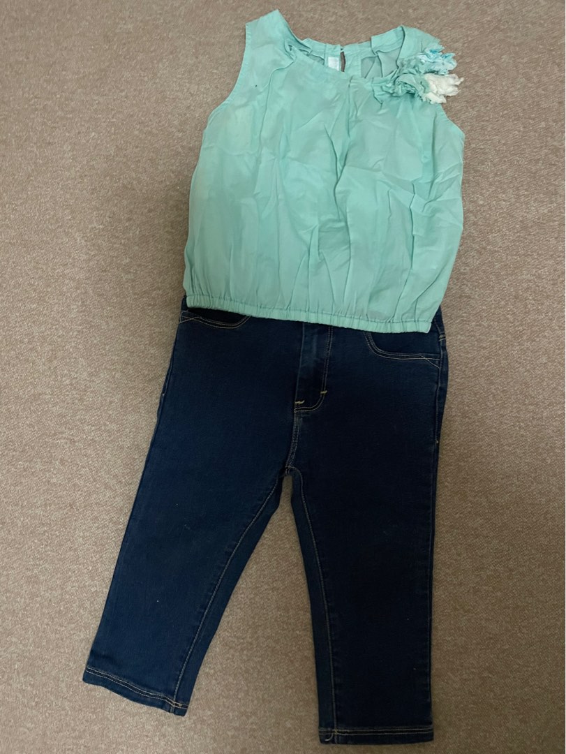 Gingersnaps Green Top & Crib Couture Pants 24mos girl, Babies & Kids