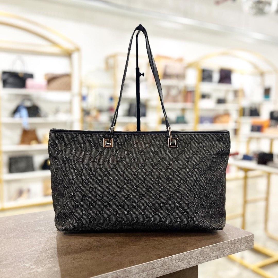 Gucci black monogram tote on sale