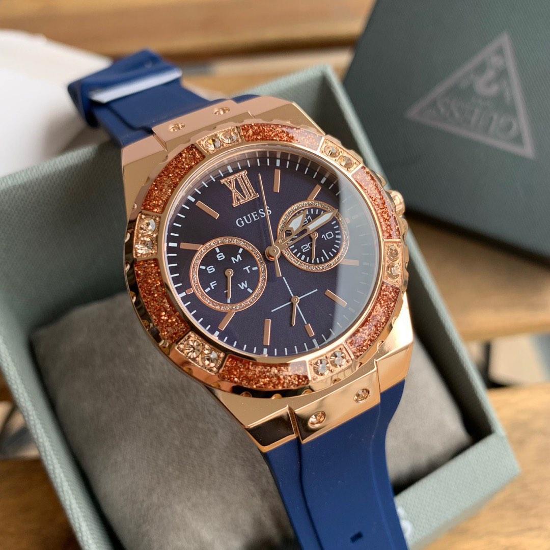 GUESS WOMEN WATCH BLUE DIAL SILICONE WATCH W1053L1 Women s