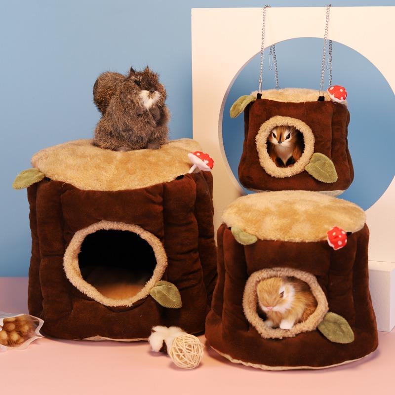 Guinea Pig Hidey Whimsical Garden Tree Stump, Pet Supplies, Homes