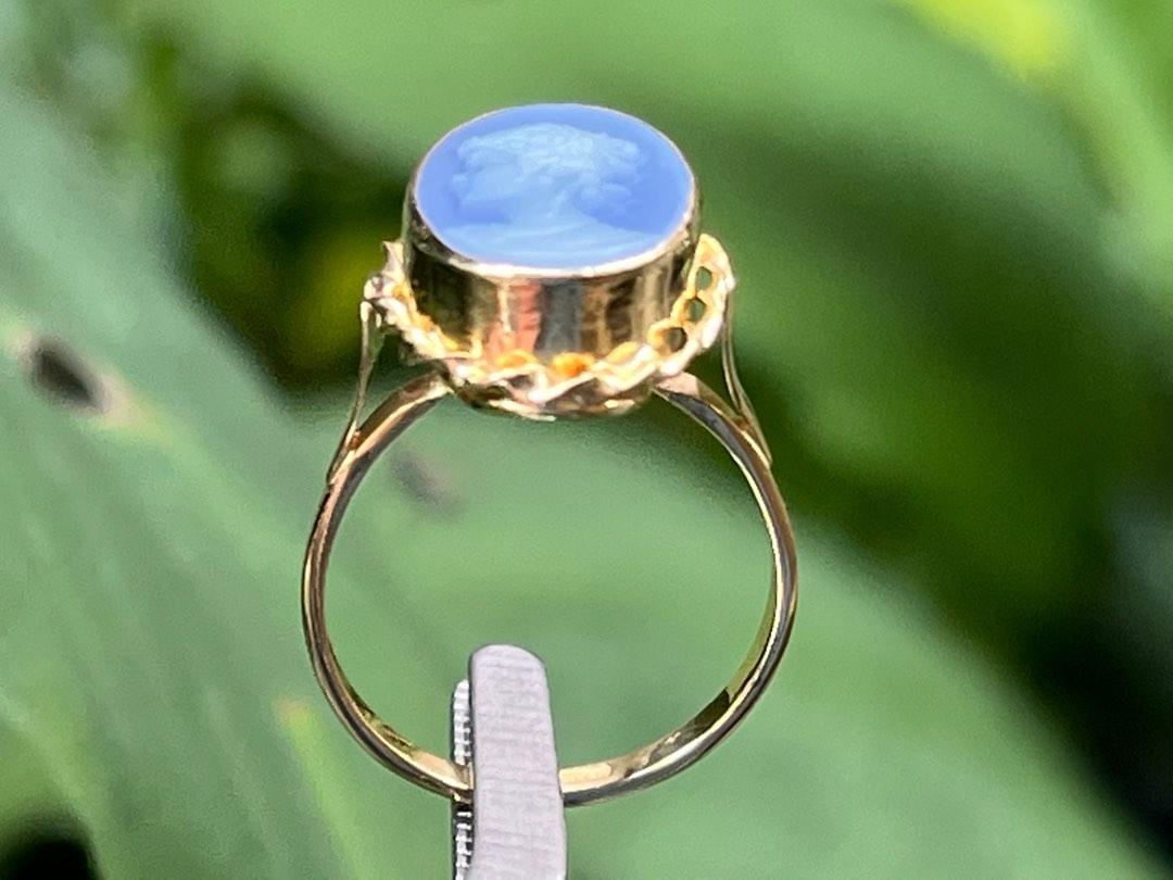Blue cameo ring hotsell