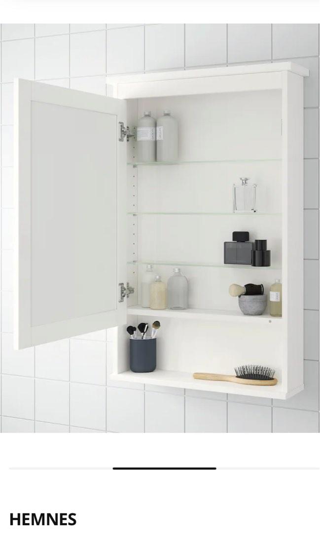 HEMNES MIRROR WITH 1 DOOR, Furniture & Home Living, Furniture