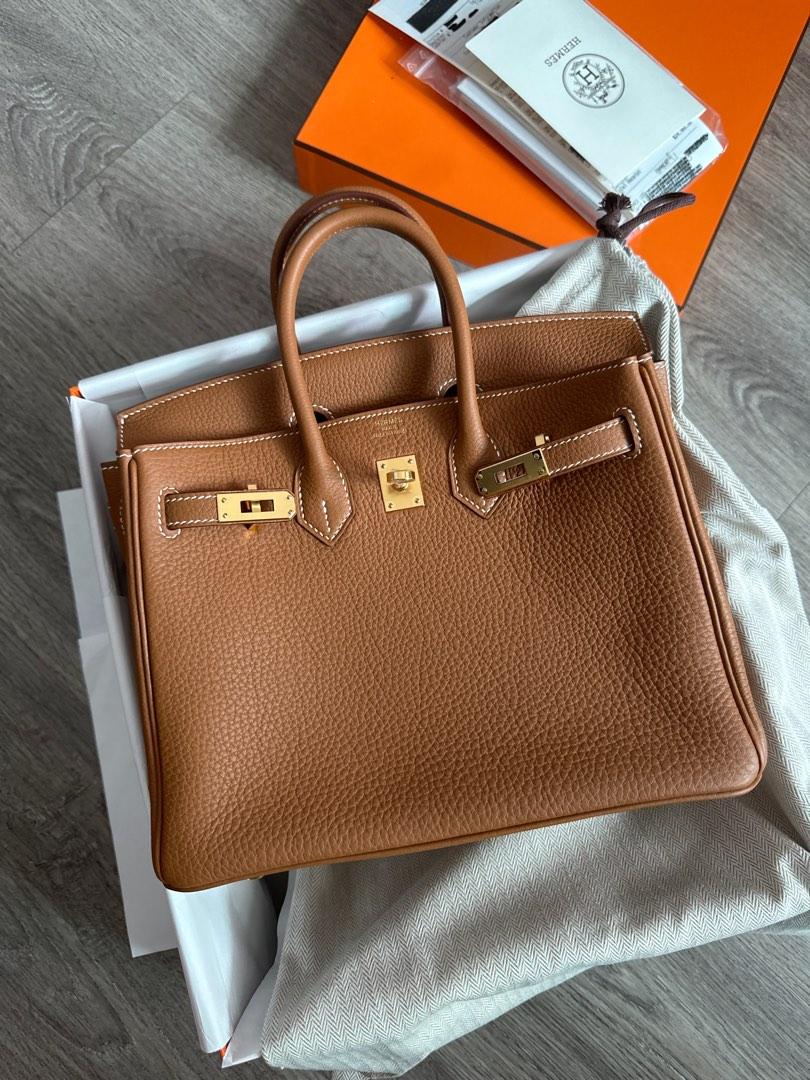 Birkin 25 Gold Togo Phw M stamp, Luxury, Bags & Wallets on Carousell
