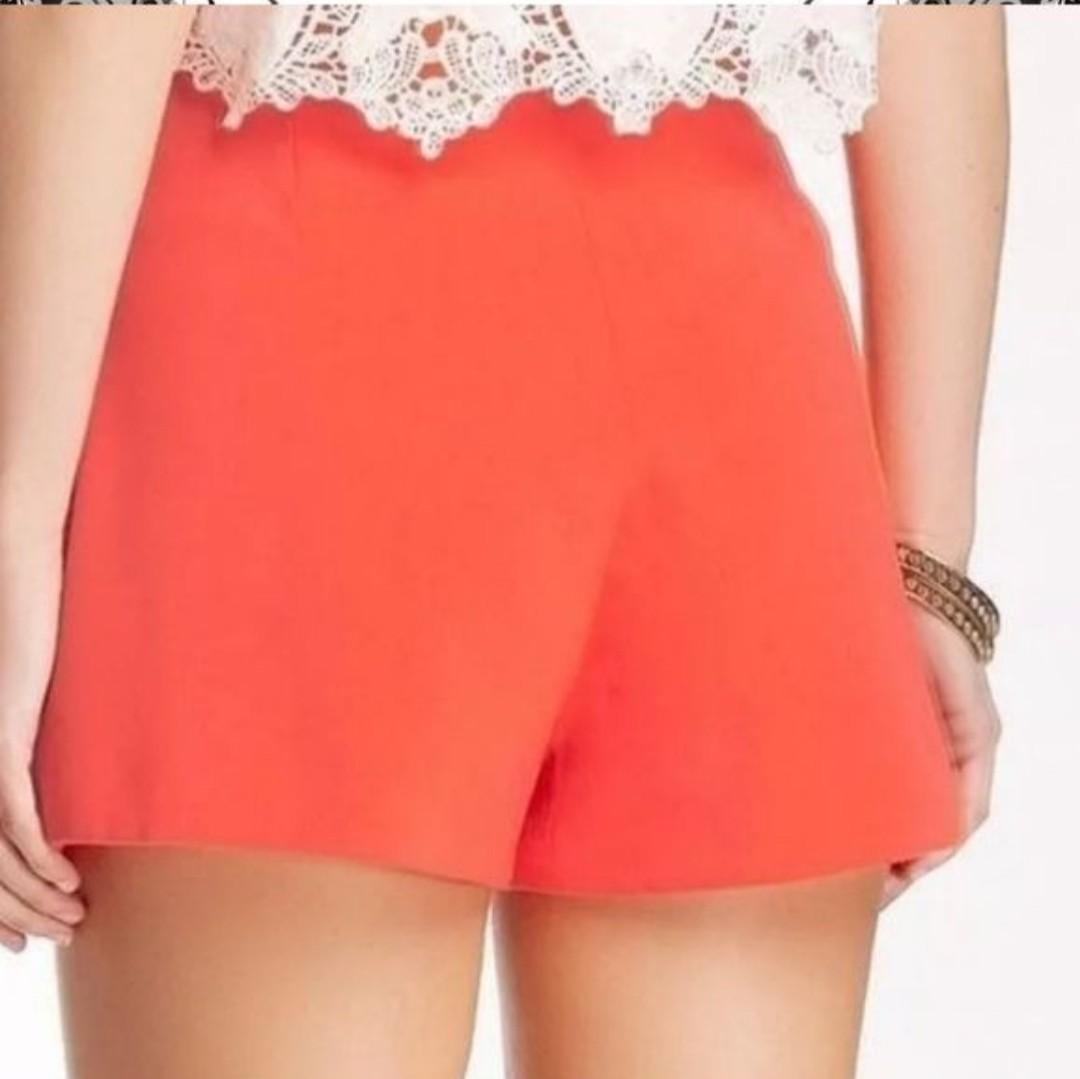 High waist shorts (Category: Shorts) located in Balanga. Submitted by _thriftizen (Listing ID 1191112371, Image 2). Description: color is orange fits up to 28" very cute in actual see photo for sizes *Some clothes are wrinkled due to long storage. *Items are 100% in best condition unless stated..