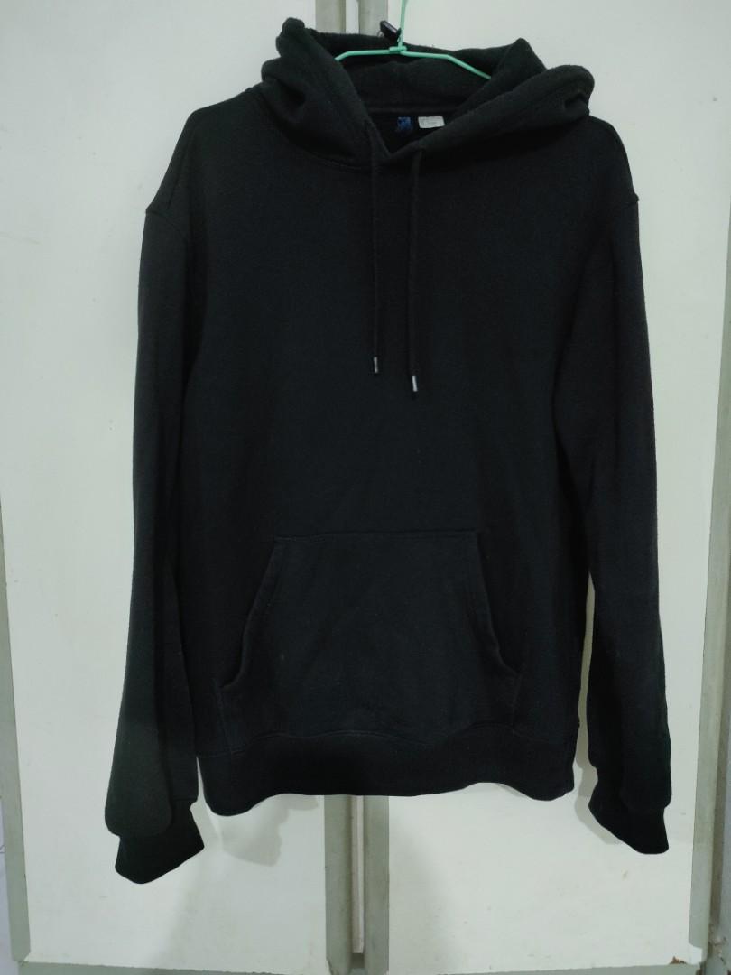 Hoodie H M Hitam Polos