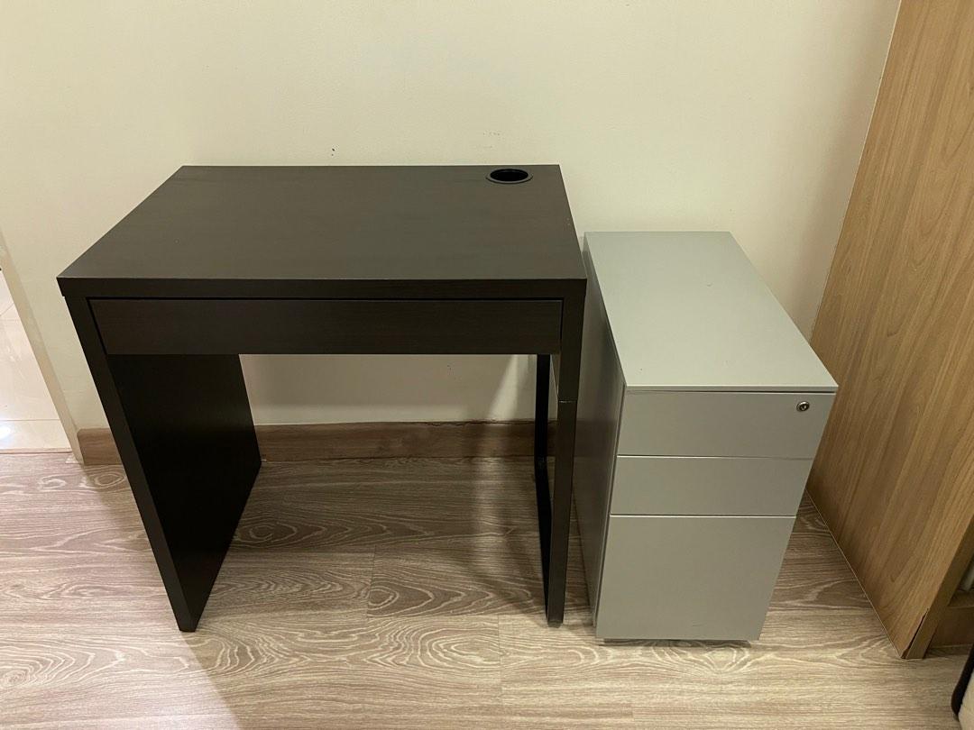 Ikea desk and pedestal, Furniture & Home Living, Furniture, Tables