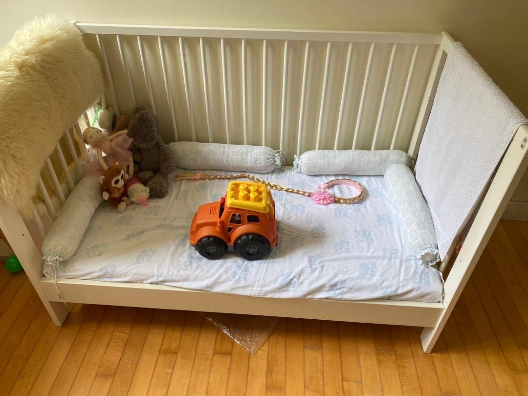 Ikea Gulliver 3in1 Crib/Toddler Bed in White, Babies & Kids, Baby