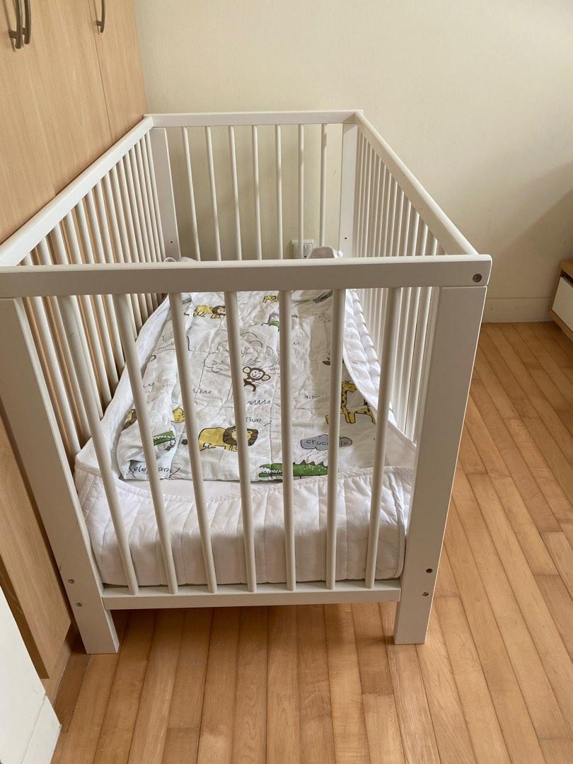 Ikea Gulliver 3in1 Crib/Toddler Bed in White, Babies & Kids, Baby Nursery & Kids Furniture
