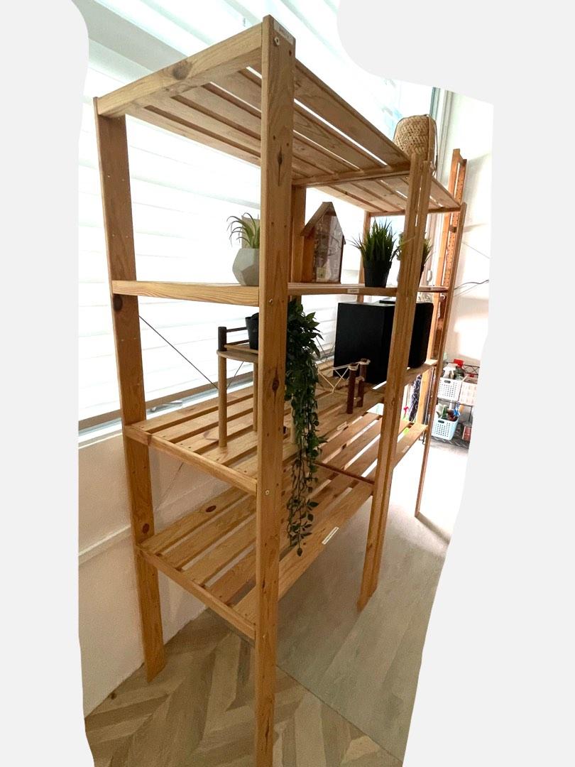 Ikea pine wood shelves, Furniture & Home Living, Furniture, Shelves