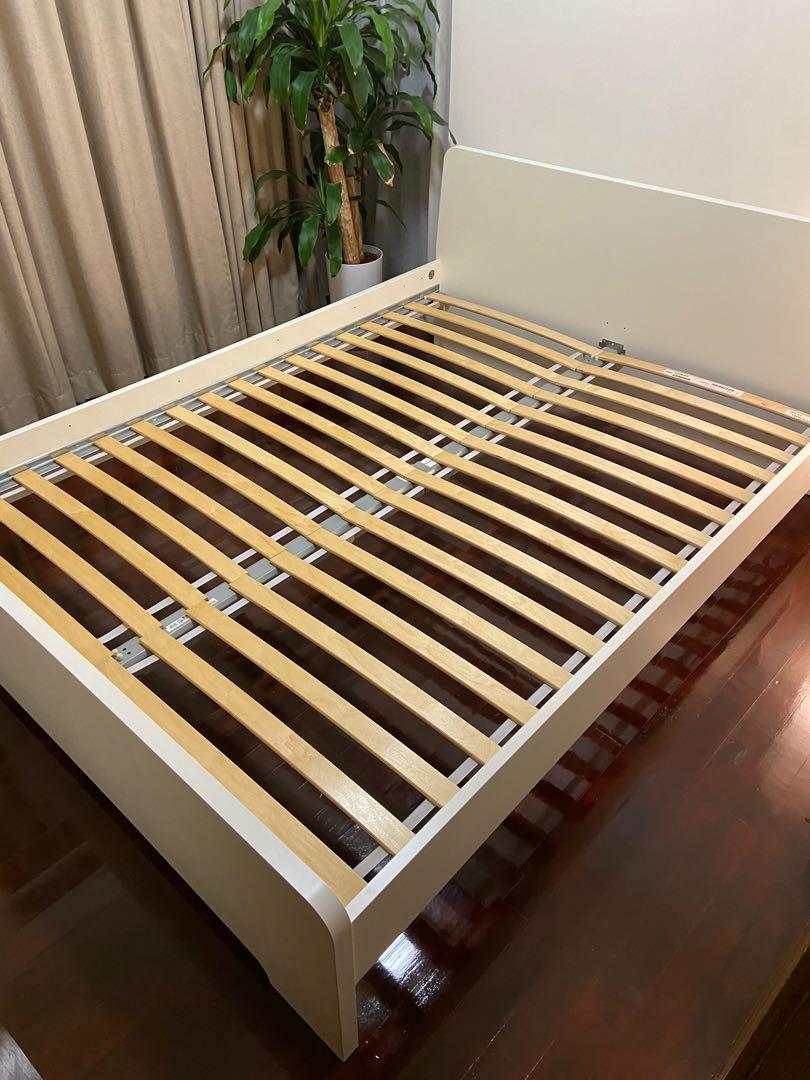 Ikea Queen Bed Frame with Slats, Furniture & Home Living, Furniture