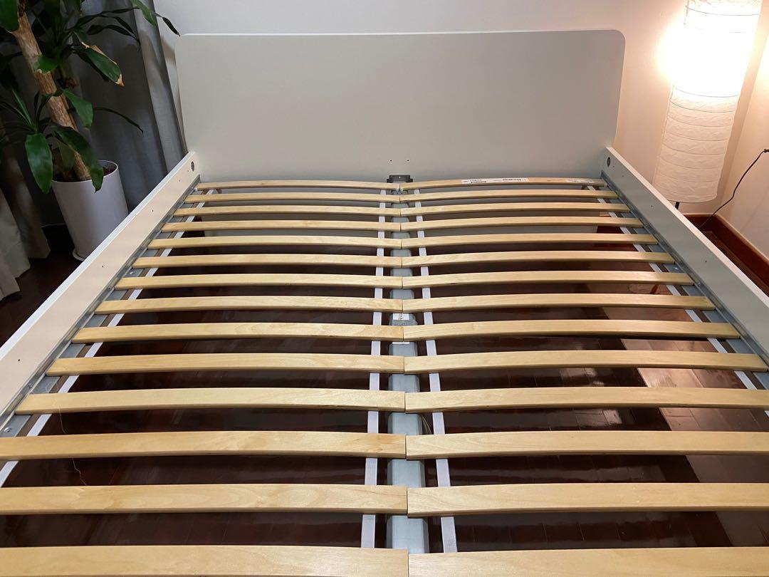 Ikea Queen Bed Frame with Slats, Furniture & Home Living, Furniture