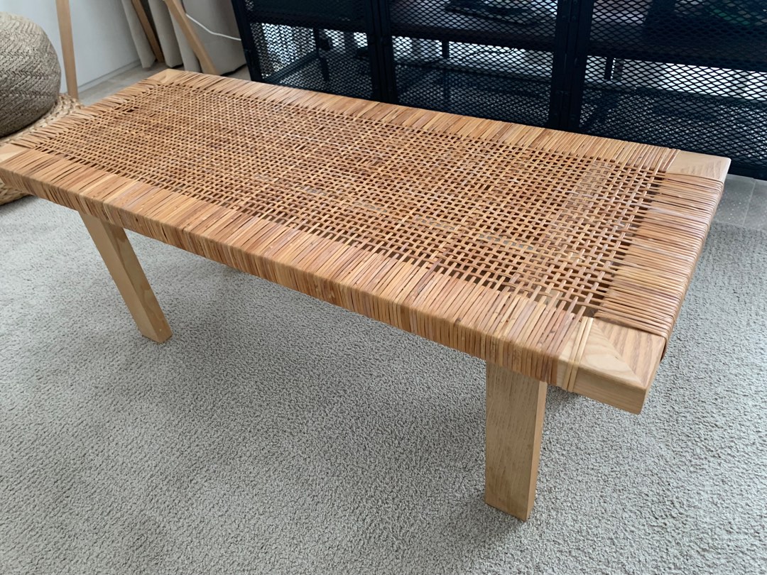 IKEA Rattan coffee table, Furniture & Home Living, Furniture, Other