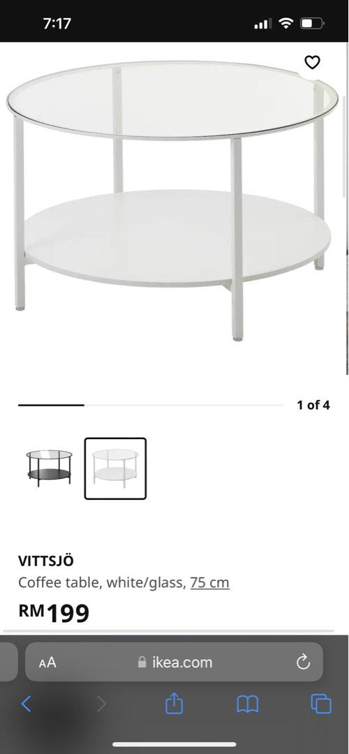 IKEA Vittsjo White Coffee Table, Furniture & Home Living, Furniture